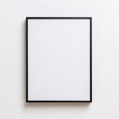 Empty Black Frame on White Wall