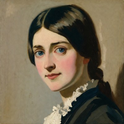 Portrait of young woman in black dress