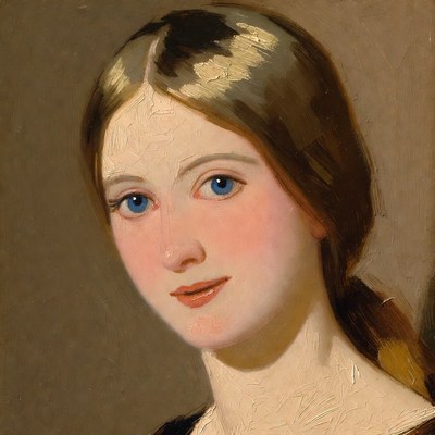 Portrait of young woman with blue eyes