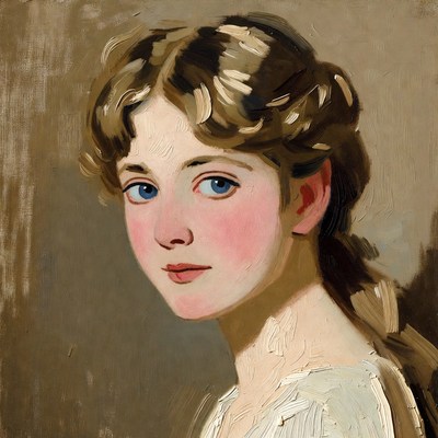 Portrait of young girl with blue eyes