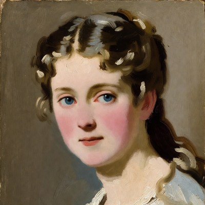 Portrait of young woman with blue eyes