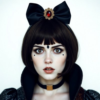Gothic woman with black bow headband