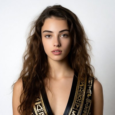 Woman in gold Egyptian dress