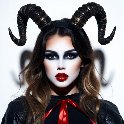 Woman with demon horns
