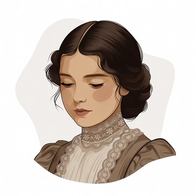 Victorian woman with lace collar