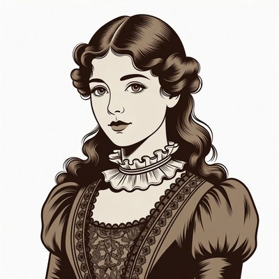Victorian woman in elegant dress