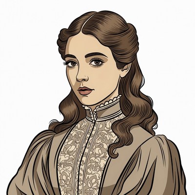 Victorian woman in lace dress