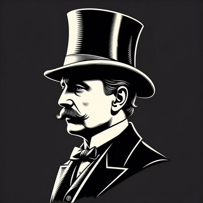 Victorian Gentleman Wearing Top Hat
