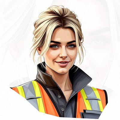 Blonde woman in high-visibility vest