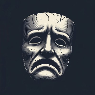 Cracked Crying Tragedy Mask