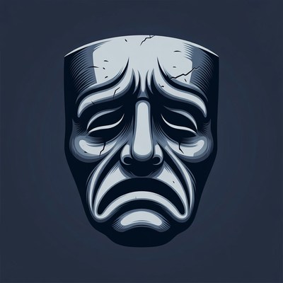 Sad theater tragedy mask