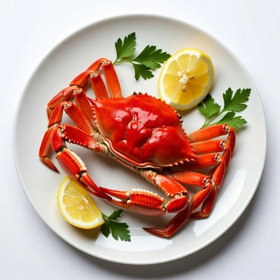 Red Crab with Lemon and Parsley