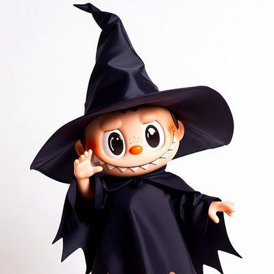 Cartoon Boy Witch Waving