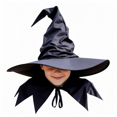 Boy in witch hat and cape