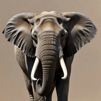 Elephant with large tusks