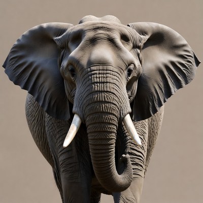 Elephant with large tusks