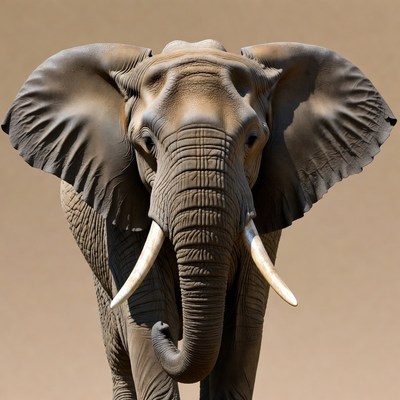 Elephant with large tusks