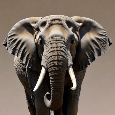 African elephant close-up portrait
