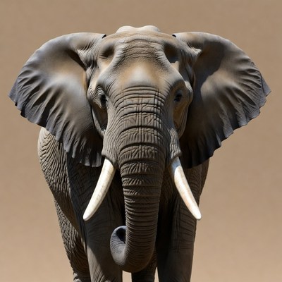 Elephant with large tusks