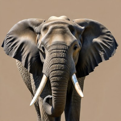 Elephant with large tusks