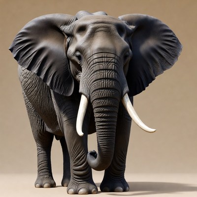 Elephant with large tusks