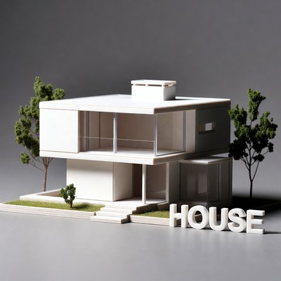 White Architectural House Model
