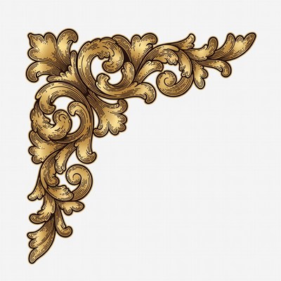 Gold Ornate Corner Border Illustration