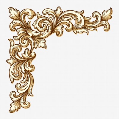 Ornate Golden Corner Border Illustration