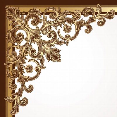 Gold Ornate Corner Border Design