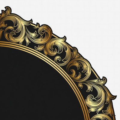 Gold Ornate Frame on Black