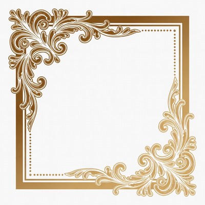 Ornate Golden Floral Frame