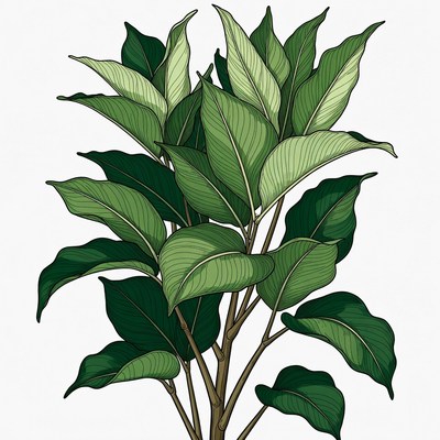 Green Potted Plant Illustration