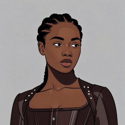 African-American woman in corset