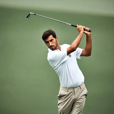Man swinging golf club