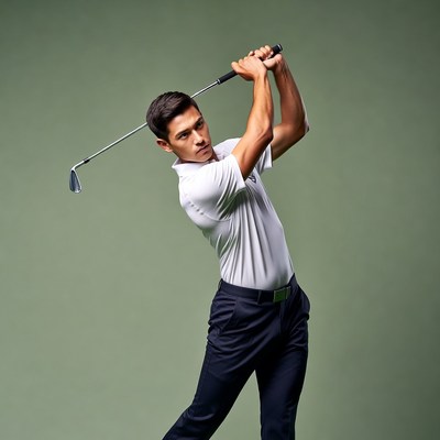 Man swinging golf club