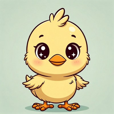 Cute yellow chick illustration