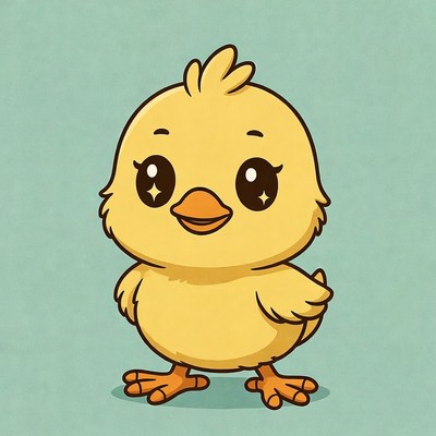 Cute yellow chick illustration
