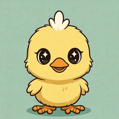Cute yellow chick illustration