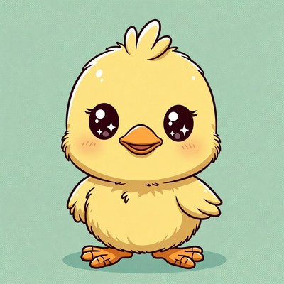 Cute yellow chick illustration