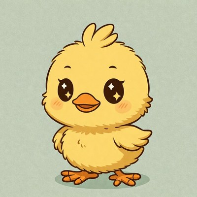 Cute yellow chick illustration
