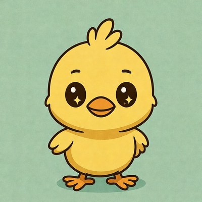 Cute yellow chick illustration
