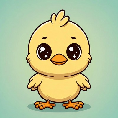 Cute yellow chick illustration