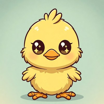 Cute yellow chick illustration