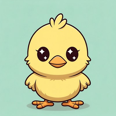 Cute yellow chick illustration