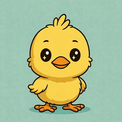 Cute yellow chick illustration