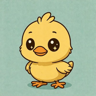 Cute cartoon baby chick