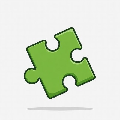Green puzzle piece illustration