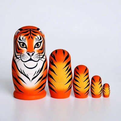 Tiger Matryoshka Dolls Set