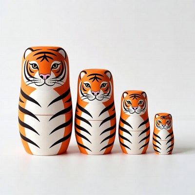 Tiger Matryoshka Dolls Set