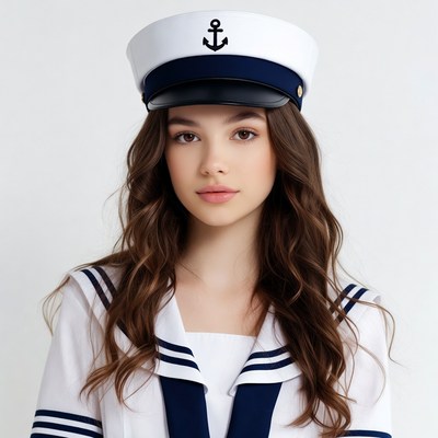 Girl in sailor uniform with hat